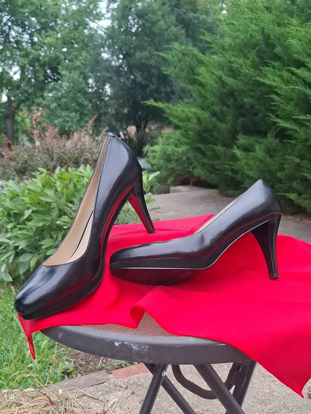 Nine West Black Platform Heels Sz 8.5M